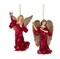 5.5" Regal Red Angel Ornaments – Set of 2 Elegant Christmas Decorations